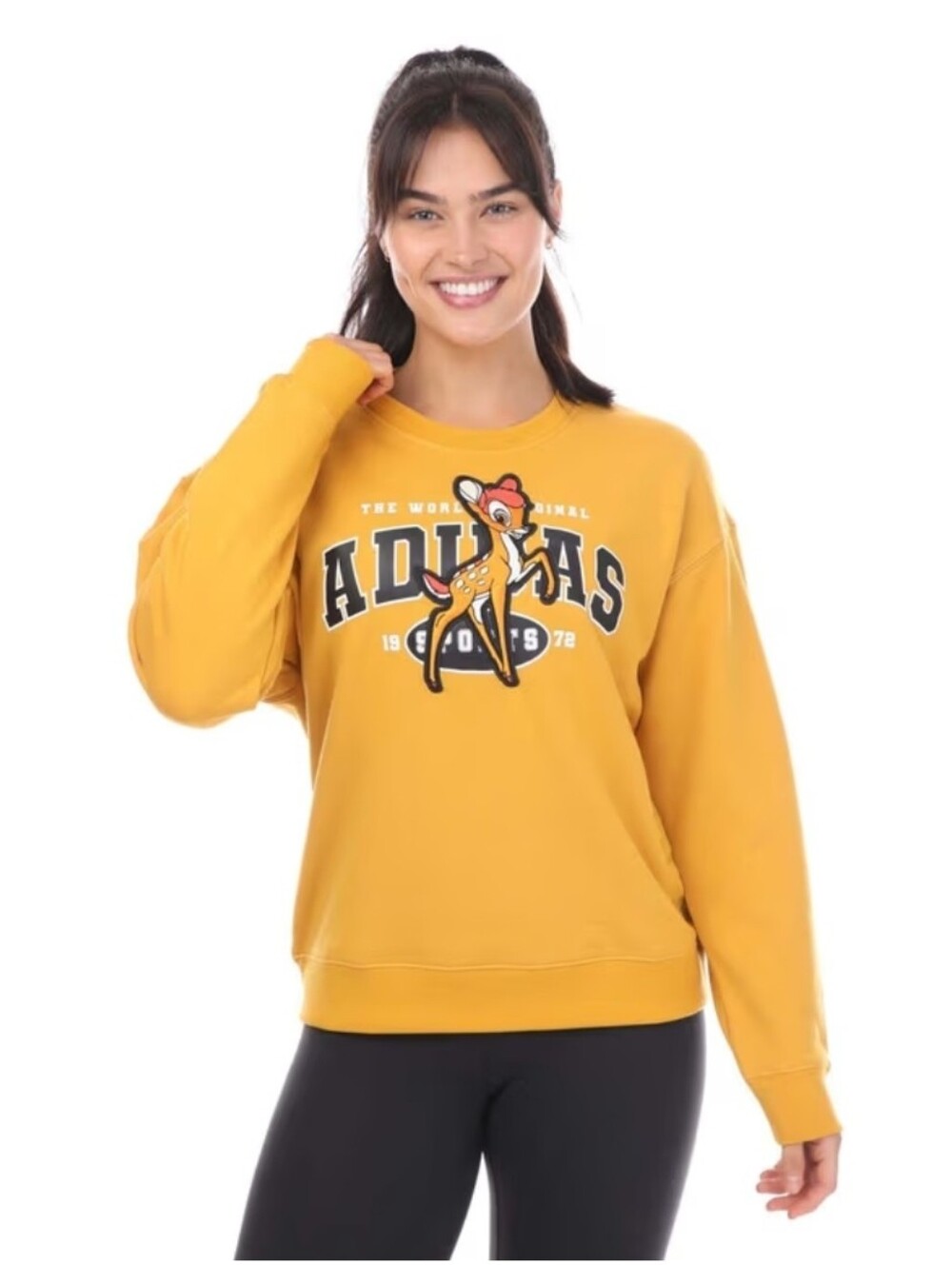 ADIDAS GOLD YELLOW BAMBI SWEATSHIRT SIZE LARGE